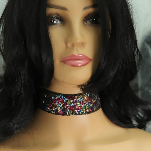 Fancy Brilliant Multi Color Choker  Adjustable chokers  (#61) - Picture 1 of 15